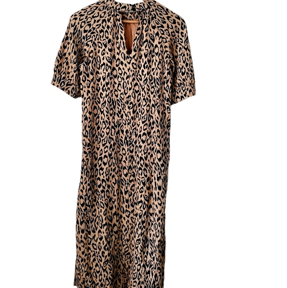 Anthropologie McKenzie Mock Neck  Leopard Print Tunic Dress Size Small - Picture 11 of 12